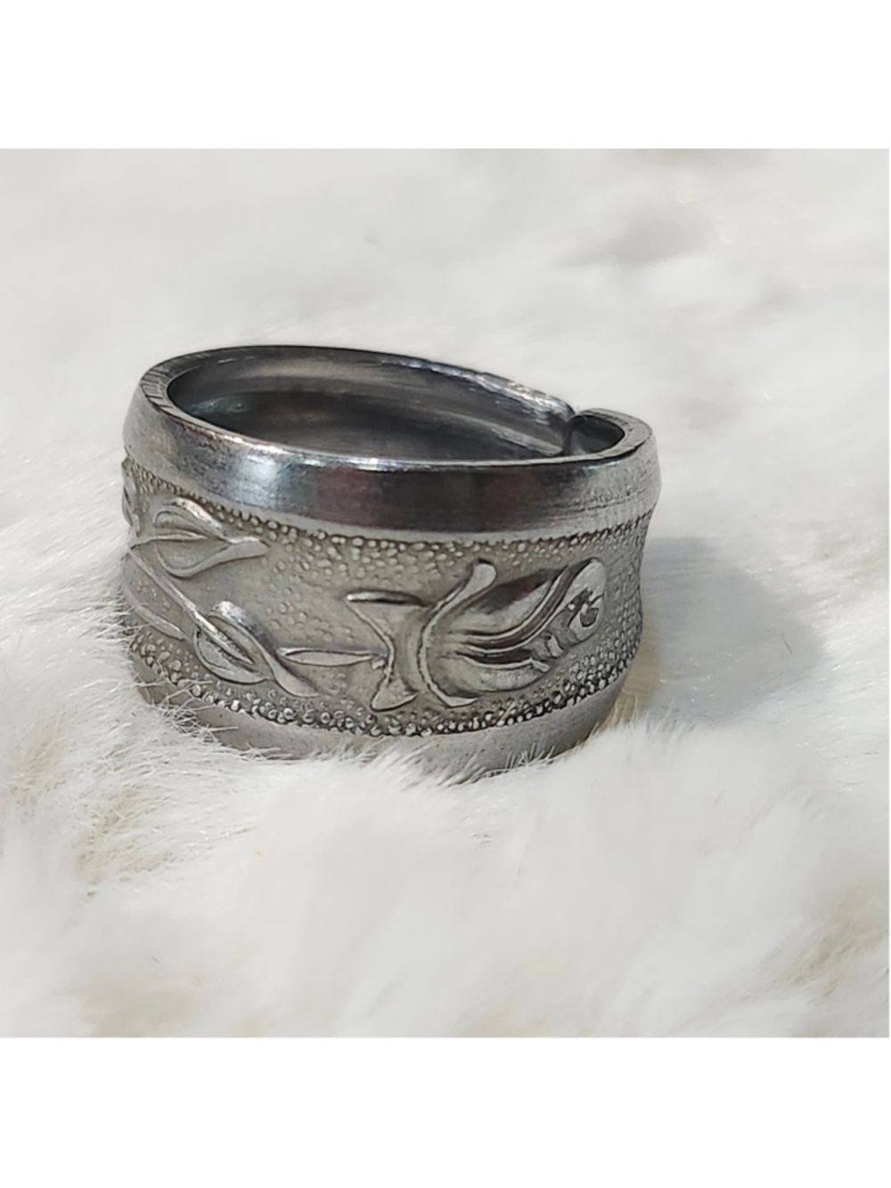 Rose Ring size 6 silverwear spoon ring